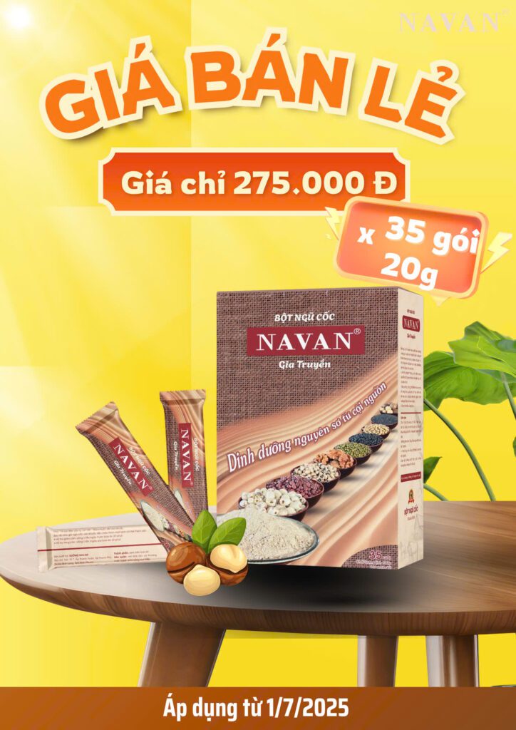 NAVAN bột ngũ cốc 9 loại hạt gia truyền hộp 35 gói tiện lợi văn phòng bảo quản lâu dài