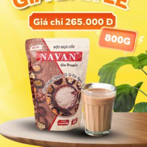 NAVAN bột ngũ cốc 9 loại hạt gia truyền túi 800g tiết kiệm cho gia đình với đậu nành, đậu xanh, mè đen, óc chó, macca đạu trắng, đậu đỏ, đậu đen, hạt sen.