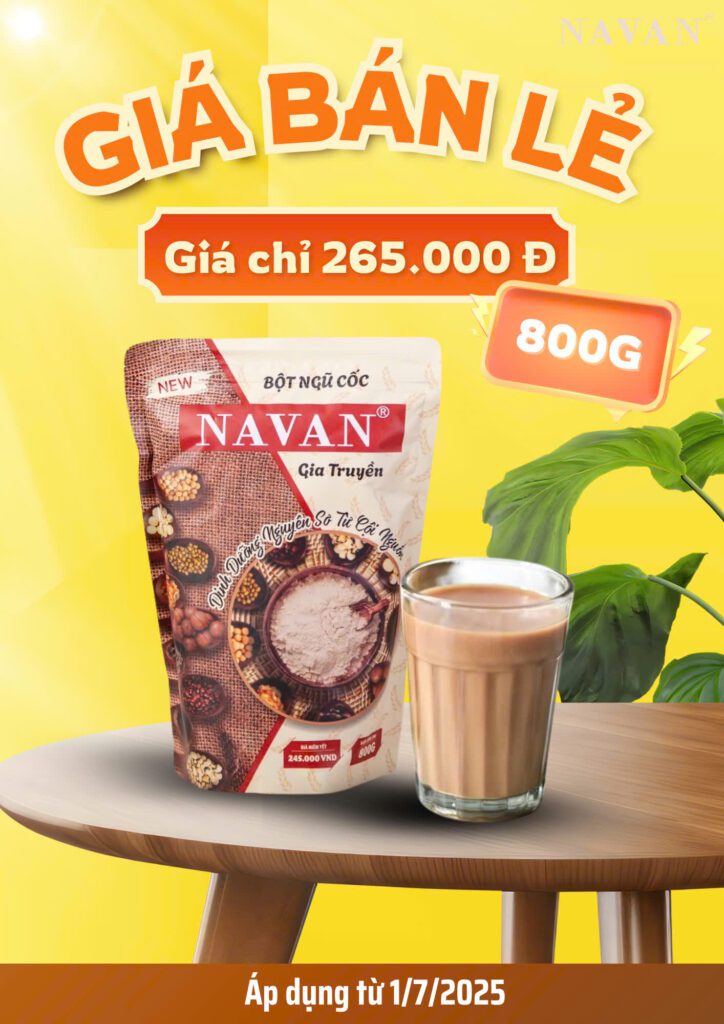 NAVAN bột ngũ cốc 9 loại hạt gia truyền túi 800g tiết kiệm cho gia đình với đậu nành, đậu xanh, mè đen, óc chó, macca đạu trắng, đậu đỏ, đậu đen, hạt sen.